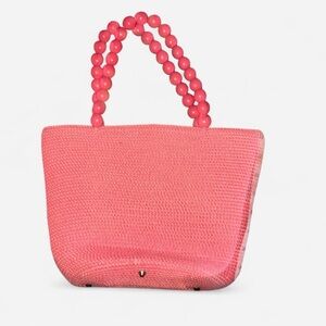 Talbots Pink Tote with Beaded Handles